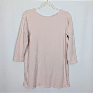 J Jill women Fit Wrap Criss Cross Back Tunic Top Stretch Cotton Misty Rose sz.S